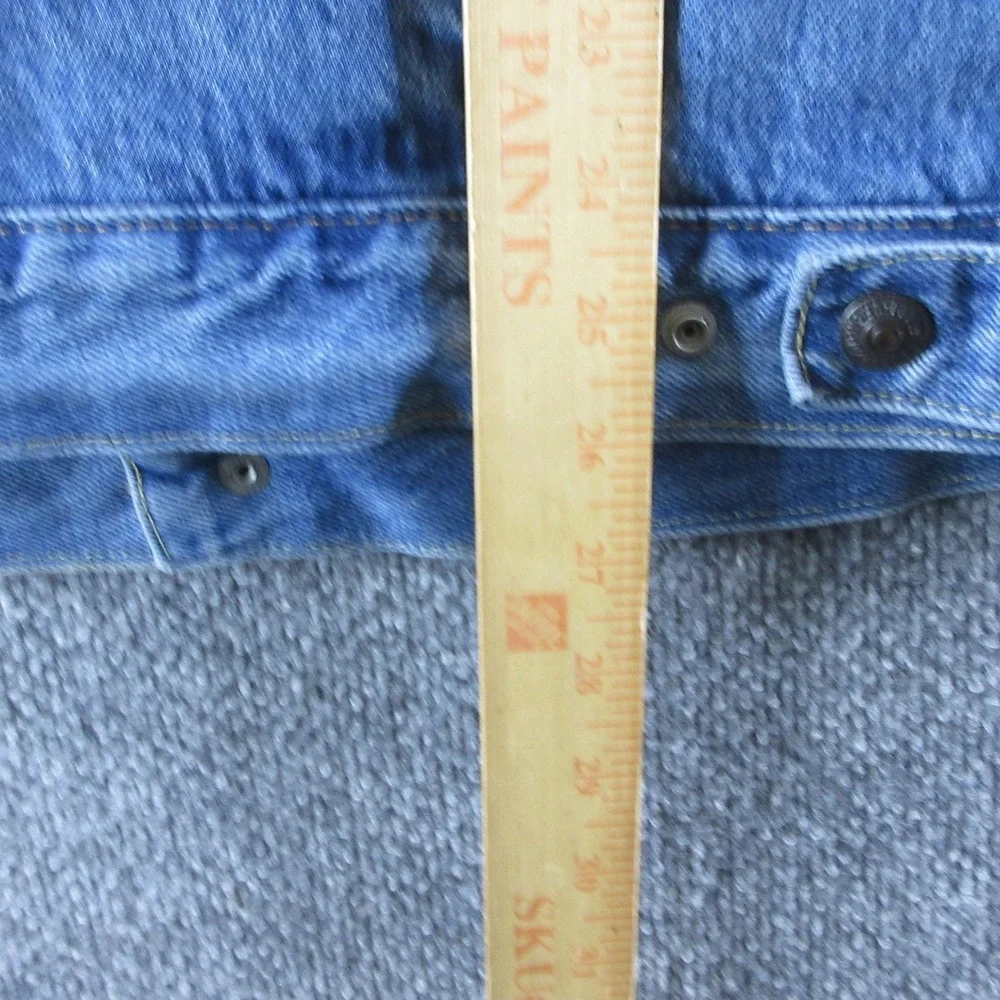 Levis Jacket Mens L Blue Denim Sherpa Lined Trucker Faux Fur Collar Warm Winter